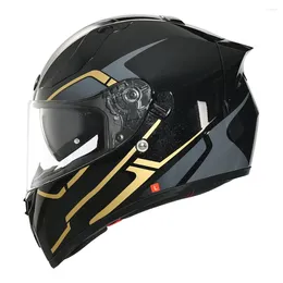 オートバイヘルメットM-4XLゴールデンブラック摩耗耐性モトクロスサプライアンチフォールフルフェイスバイカーヘルメット通気性ヘッド保護
