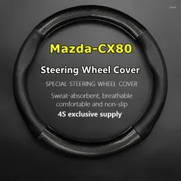Steering Wheel Covers No Smell Thin For CX80 Cover Genuine Leather Carbon Fiber Fit CX-80 2023