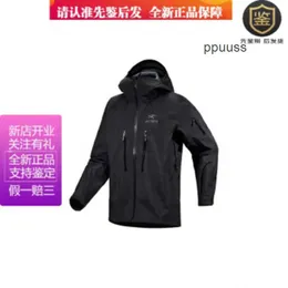 Designer Arcterys Jackets Authentic Men's Arc Coats Alpha Series SV Seventh Generation Hooded dragkedja Hard Shell Charge Black XS