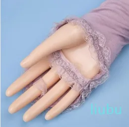 Five-finger gloves sexy UV swimsuit gloves, short transparent mesh bead back lens.