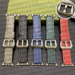 Luxury Genuine Leather Watch Band Smart Straps For Apple Watch Straps 38mm 40mm 49mm 44mm 45MM 3 4 5 SE 6 7 9 Series iWatch Band Designer Embossing Monogram Wristband