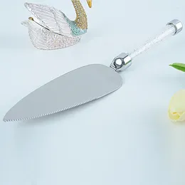 Messer Edelstahl Kuchen Schaufel Werkzeug Kristall gebrochen Diamant Acryl Rohr Server Hochzeit Serviertisch Dekoration