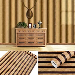 Wall Stickers Wood Stripe Background Selfadhesive Wallpaper Desk Cabinet Furniture Renovation PVC Waterproof Sticker 231202