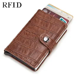 Kart tutucular RFID tarama olmayan metal cüzdan çantası erkek iş maskulina billera monedero tarjetero mujer209l
