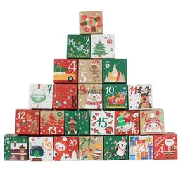 Other Home Garden A set of 24pcs 24 Days Paper Advent Countdown Gift Boxes for Kids and Family Christmas Advent Calendar BoxesL231117