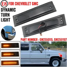 Luz de seta led preta fumada, 2 leds, marcador lateral dinâmico, lâmpada sequencial para chevrolet c10 c20 c30, para gmc captador 81-91, luz estroboscópica