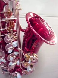 Hochwertige neue Musikinstrumente Eb Altsaxophon Studenten Spezial Der große rote Körper Goldlack Druckknopf mit Koffer Sax