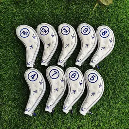 Kulüp Başkanları George Spirit Golf Club Head Cover Iron Club Koruyucu Kapak Yüksek kaliteli PU Plus Velvet Demir Kapak 456789APS 9pcs 231204