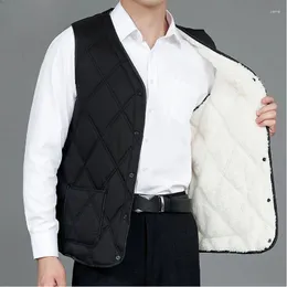 Gilet da uomo 2024 Autunno Inverno Plus Velluto Giù Gilet di cotone Maschile Spessore Caldo Senza maniche Giubbotti Uomo Con scollo a V Gilet casual D668