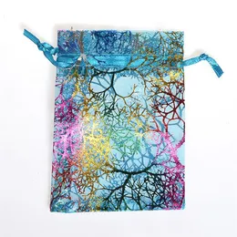 100 Pcs RAINBOW Coral BIG SIZE Organza Jewelry Gift Pouch Bags Drawstring Candy Bags288c