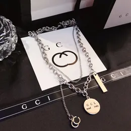 Двухслойное ожерелье с подвеской из серебра 925 пробы, классический дизайн, очаровательное ожерелье «Любовь», ювелирные изделия из нержавеющей стали высокого качества, женское ожерелье, подарок на день рождения, ожерелье с коробкой