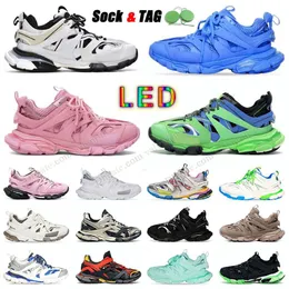المسار 3.0 مصمم LED الرجال نساء الأحذية غير الرسمية مسارات 3 LED حذاء رياضة ليلي الإصدار Gomma Leather Trainer Nylon Printed Sneakers Light Trainers Runner 7.0 Laiders Tennis