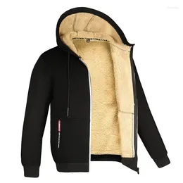 Men's Hoodies Outdoor Hoodie Winter Plush And Thick Insulation Jacket Trend Casual Fashion Solid Color Versatile Top Men Clothing