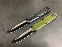 (Micro Tech) Hayalet Kafa Çift Eylem Otomatik Bıçağı 3.858 "440C bıçak malzemesi, çinko alüminyum alaşım kolları, açık taktik savaş elf-savunma bıçakları EDC Cep Tool