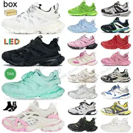 Projektant-Schuhe Balencigalies Utwory LED Buty LED z pudełkiem męskie Kobiety luksusowy Balenciaha Track 3 3.0 2.0 Sample Tess.s. Trener nylonowych trenerów platformy Gomma