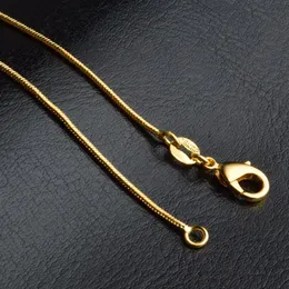 Yılan Zincirleri Kolyeler Pürüzsüz Tasarımlar 1mm 18K Altın Kaplama Erkek Kadın Moda Diy Takı Aksesuarları Hediye Istakoz Kelelle 16 18259h
