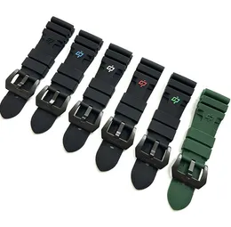 İzle Bantlar Panerai Submersible Pam 441 359 Yumuşak Silikon Kauçuk 24mm 26mm Erkekler Strap Sweet Aksesuarları İzle Bilezikleri İzle