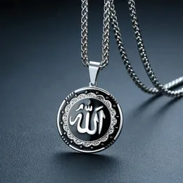 New Arrival Gold Silver Color Stainless Steel Arabic Islamic God Pendant Necklace Muslim Women Charm Jewelry259Y