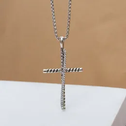 Collier Dy Designer de luxe TwistedDavid's Cross avec pendentif imitation diamant Vente chaude