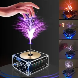 Other Home Garden Tesla Coil Bluetooth compatible Music Touchable Artificial Lightning Spark Toy Frequency Voltage Pulse Electric Arc Generator 231204
