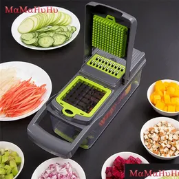 Frutas Ferramentas Vegetais Slicer Cortador Cebola Chopper Dicers para Alho Repolho Cenoura Batata Tomate Salada Descascador G207R Drop Delivery Home Dhjfs