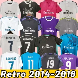 Real Madrids Retro Soccer Jerseys Bale Benzema Modric Football Shirts Classic Camiseta Home Away Raul R.Carlos Koszula 14 15 16 17 18 Bale 201