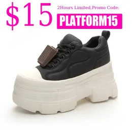 Klädskor fujin 10 cm äkta läder vattentät punk häl kvinnor casual sko plattform kil sneaker höst zapatillas loafers 231204