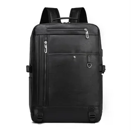 Рюкзак мужской роскошный мужской модный ретро дорожная сумка водоотталкивающий многофункциональный из искусственной кожи 15 6-дюймовый ноутбук с зарядкой через USB246k