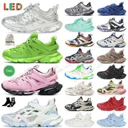 トラック3のLED LED LED LED LED LED LED LED LED LED LED CASUAL SHOESデザイナーSCHUHEトラック3 3.0トリプルホワイトブラックスニーカーTESS.S. Gomma Leather Trainer Nylon Printed Platform Trainer Tops Shoes