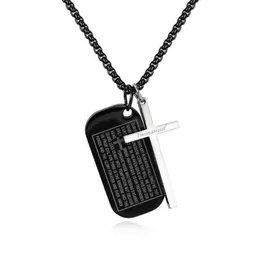 Lord's Personality Prayer Necklace Holy Bible Pendant Cruxifix Cross Necklace Mens Women Syckel Religiös Kristen katolik265e