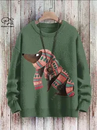 Men's Sweaters Animal Series 3D Printing Retro Cute Scarf Dog Art Print Authentic Ugly Sweater Winter Casual Unisex G-1