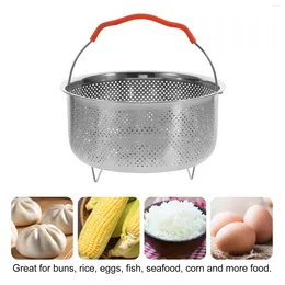 Double Boilers Kitchen Supplies Stainless Steel Rice Steamer Collapsible Colanders Folding Steaming Basket Cooking