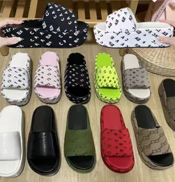 Paris Slipper Slide Luxury Designer Sandal Lady Slides Platform Wedge Summer Slippers For Women Ladies Brands Women039s letter 8827539