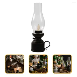 Portable Lanterns Flameless Table Lamp Plastic Kerosene Retro Oil Decor For Office Decoration