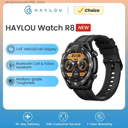 Other Watches HAYLOU R8 Smart 1.43'' AMOLED Display Smart Bluetooth Phone Call Mulitary-grade Toughness Smart es for Men Q231204
