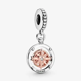 سحر وصول جديد 925 Sterling Silver Club 2020 Compass Dangle Charm Fit Original European Charm Bracelet Massion Jewelry Accesso268B