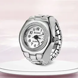 Relógios de pulso Anel Relógio Venda Criativo Liga Shell Dedo Circular Dial Casal Homens e Mulheres Relogios Masculinos de Luxo Original