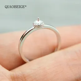 Cluster Rings QIAOBEIGE Simple Design Diy Pearl Ring Accessory 2023 Fashion Jewelry Inlaid Wedding 925 Sterling Silver For Women