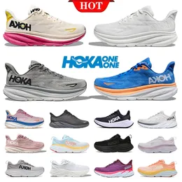 Designer Hokas skor gratis människor springskor hoka bondi 8 clifton 9 blå alla svarta vilka män kvinnor kvinnor stor storlek ur 47 sneakers tränare tränare