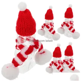 Vases 5Pcs Christmas Beverage Bottles Gingerbread Man Small Juice Bottle Empty With Scarves Hats 50Ml Drop Delivery Home Garden Dh80H