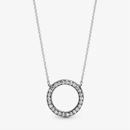 100% 925 Srebrny koło srebrnego okręgu blaskowego naszyjnika moda biżuteria zaręczynowa ślubna dla kobiet prezenty 302X