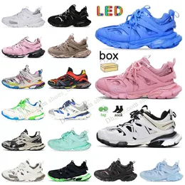 WIHT Box Track 3.0 LedCasual Shoes Mens 여성 디자이너 스니커즈 럭셔리 브랜드 트랙 LED 2.0 3 러너 7 트리플 클라우드 흰색 및 검은 색 Balencigalies 플레이트 형태 트레이너