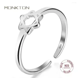 Cluster Anéis Monkton 925 Sterling Silver Hollow Star para Mulheres Simples Abertura Ajustável de David Jóias de Casamento