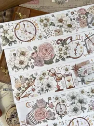 Gift Wrap Vintage Time Flower Corridor Floral Washi PET Tape For Card Making DIY Scrapbooking Plan Decorative Sticker