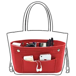 Obag de fieltro para mujer, bolsas interiores de tela, bolso de mano, suministros diarios, organizador de maquillaje, moldeador de múltiples bolsillos, bolsa de equipaje, accesorios 2675