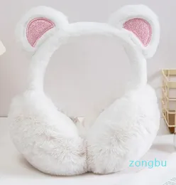 Berets Cute Bear Ears Warm Ear Muffs Cartoon Animals Winter Plush Thick Soft Earmuffs Protect Headband Cover
