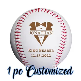 Badminton Sets Personalized Baseball Ring Bearer Gift Custom Bat Groomsmen Baby Engraved Tie Bow 231202
