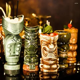Mugs 300-700ml Hawaii Easter Island Tiki Creative Porcelain Beer Wine Mug Cocktail Party Cup Bar Tool Ceramic