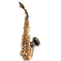 Kaluolin New High Quality Soprano Saxophone Black Nickel Gold S991 SAX BB楽器の子供大人AAAを使用する