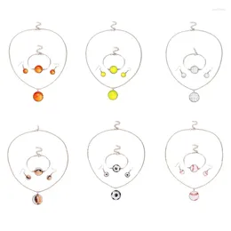 Necklace Earrings Set Stylish Sports Themes Jewelry Ball Pendant Choker Wristband Wholesale